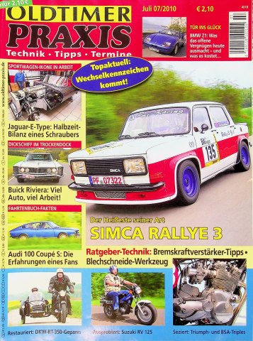 Deckblatt Oldtimer Praxis (07/2010)